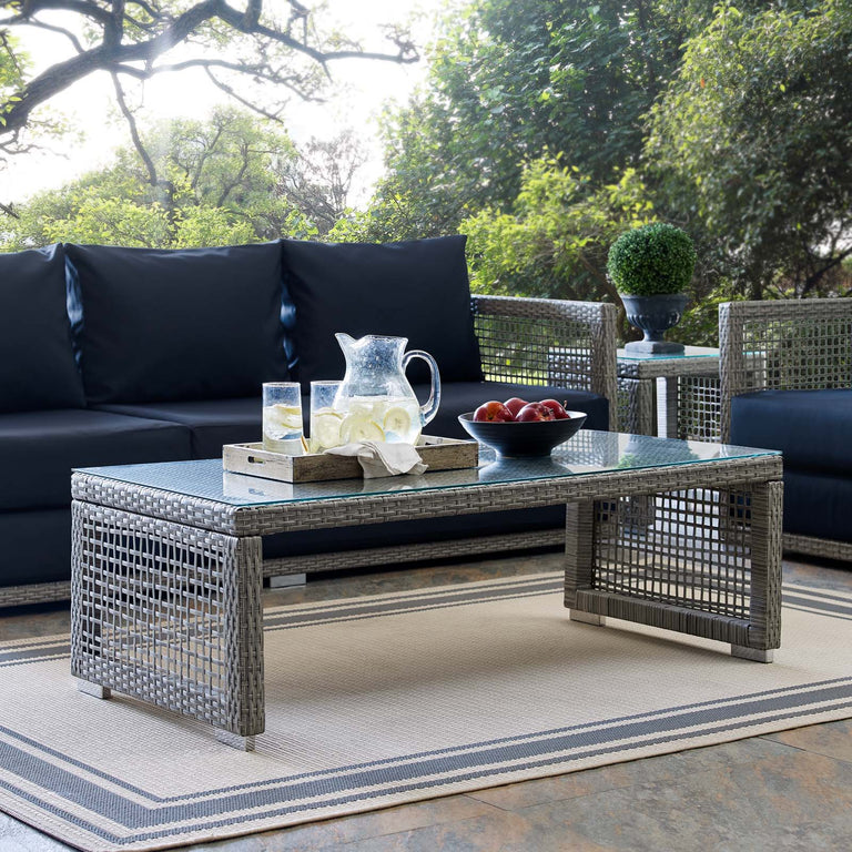AURA RATTAN OUTDOOR PATIO COFFEE TABLE