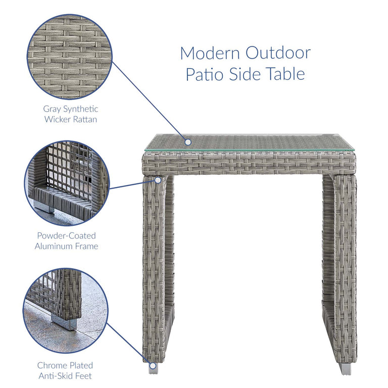 AURA OUTDOOR PATIO WICKER RATTAN SIDE TABLE