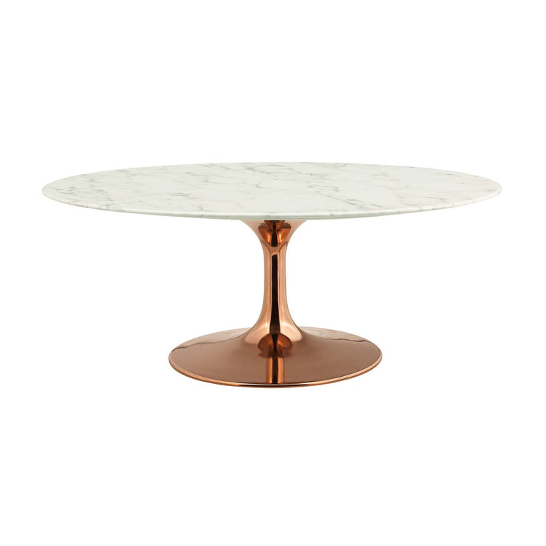 LIPPA OVAL FAUX MARBLE COFFEE TABLE | LIVING ROOM