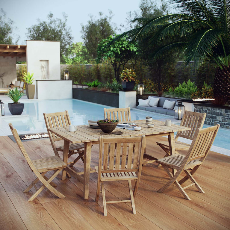 MARINA 7 PIECE OUTDOOR PATIO TEAK DINING SET