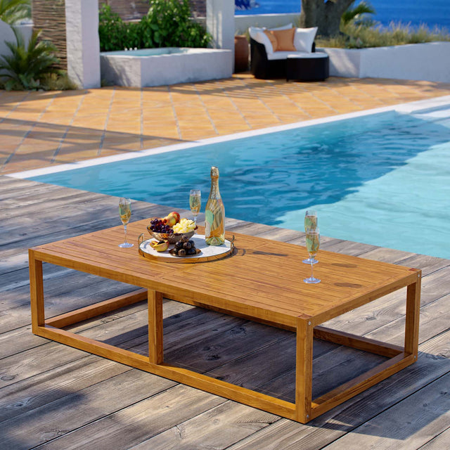 NEWBURY OUTDOOR PATIO PREMIUM GRADE A TEAK WOOD COFFEE TABLE