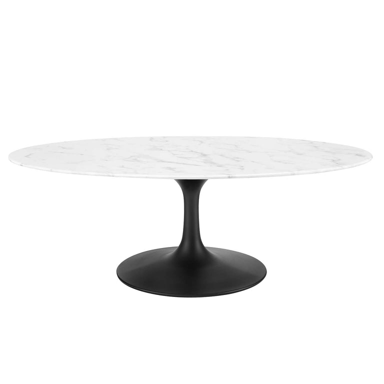 LIPPA OVAL FAUX MARBLE COFFEE TABLE | LIVING ROOM