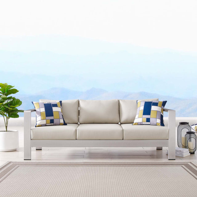 SHORE OUTDOOR PATIO ALUMINUM SOFA