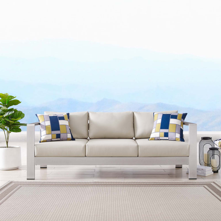 SHORE OUTDOOR PATIO ALUMINUM SOFA