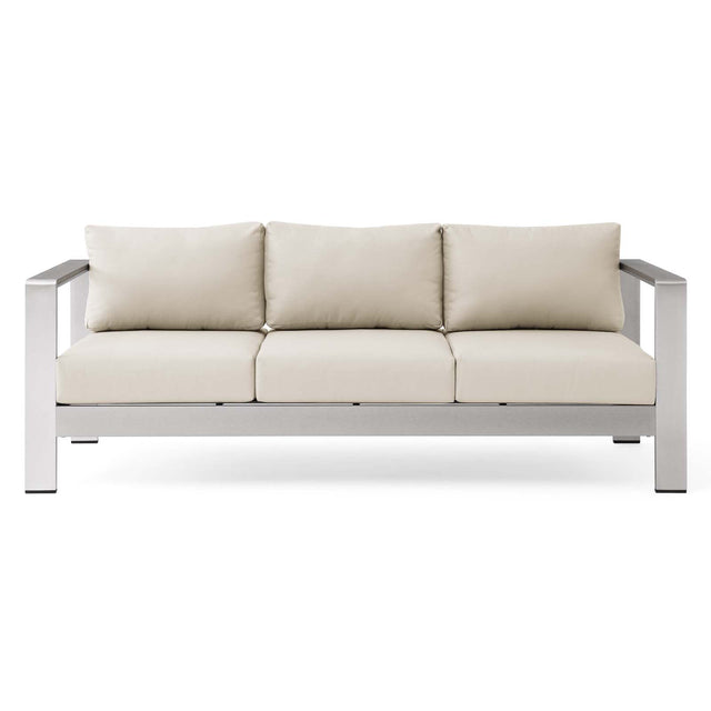SHORE OUTDOOR PATIO ALUMINUM SOFA
