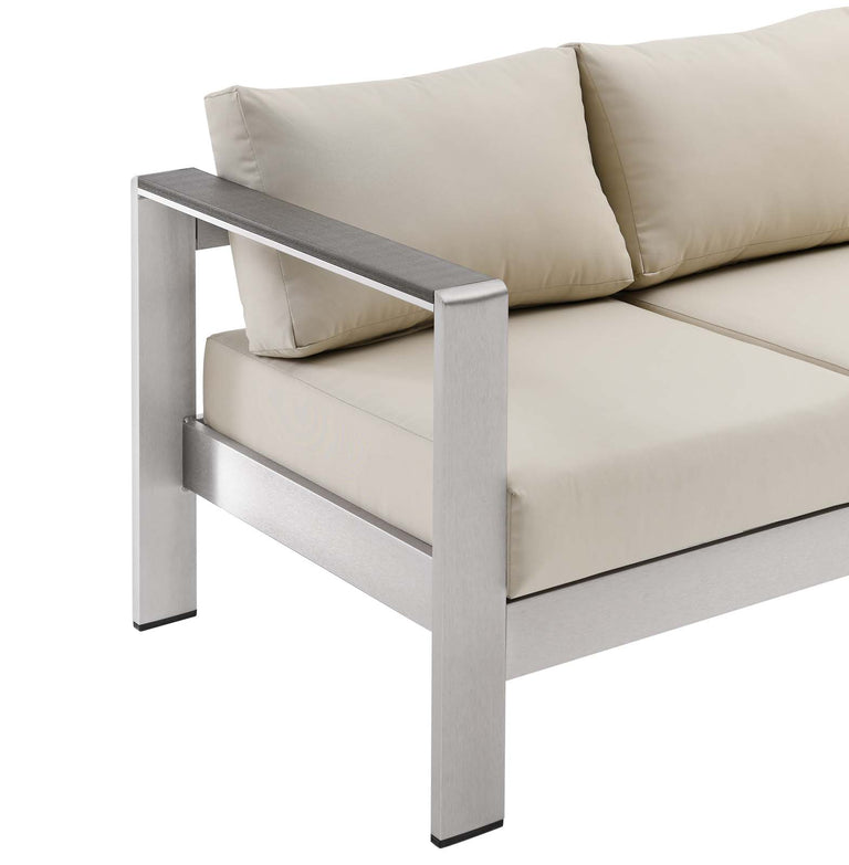 SHORE OUTDOOR PATIO ALUMINUM SOFA