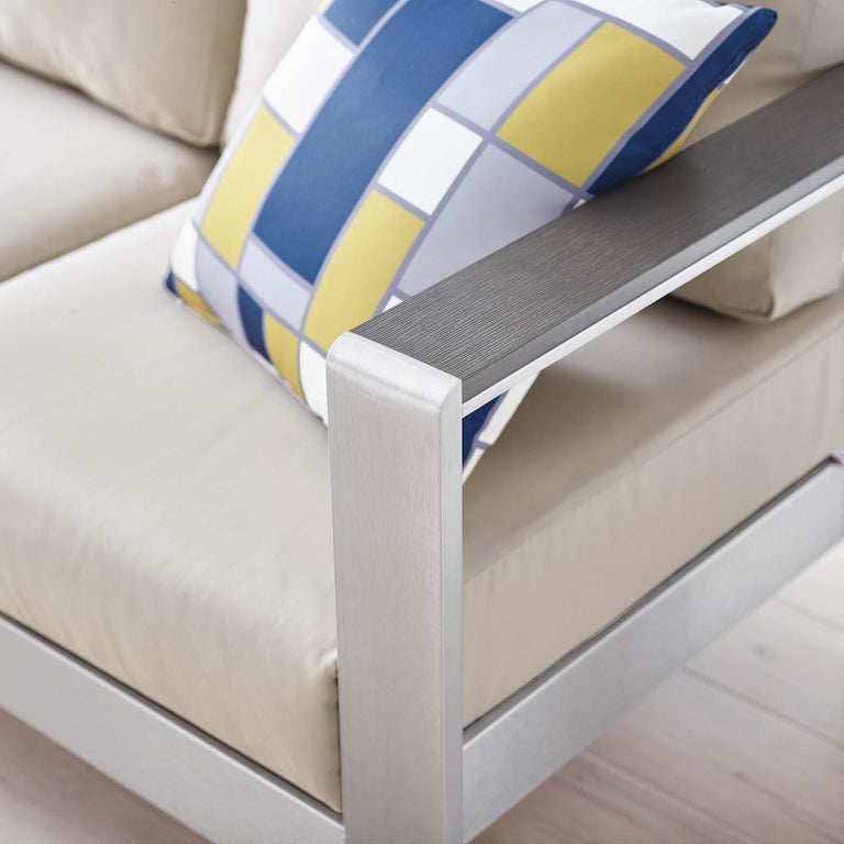 SHORE OUTDOOR PATIO ALUMINUM SOFA