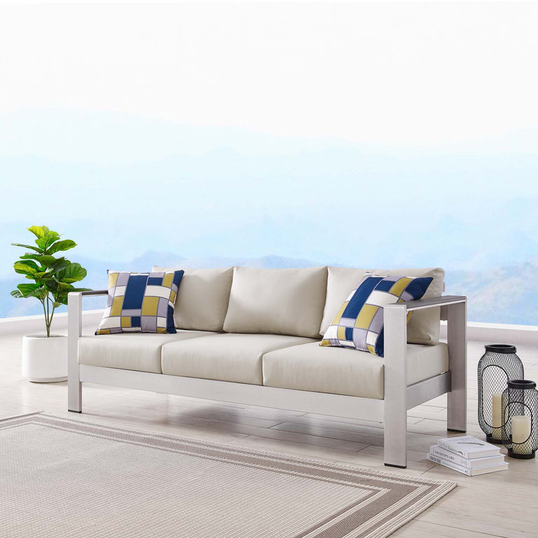 SHORE OUTDOOR PATIO ALUMINUM SOFA