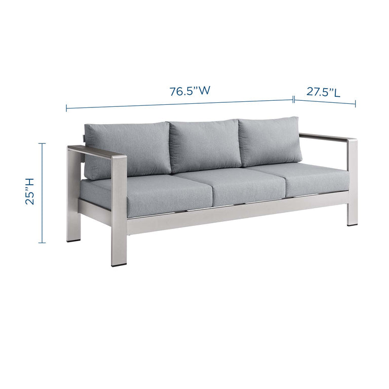 SHORE OUTDOOR PATIO ALUMINUM SOFA