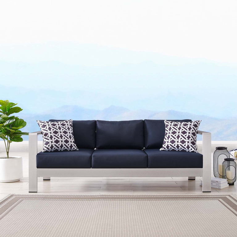 SHORE OUTDOOR PATIO ALUMINUM SOFA