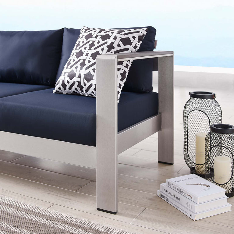 SHORE OUTDOOR PATIO ALUMINUM SOFA