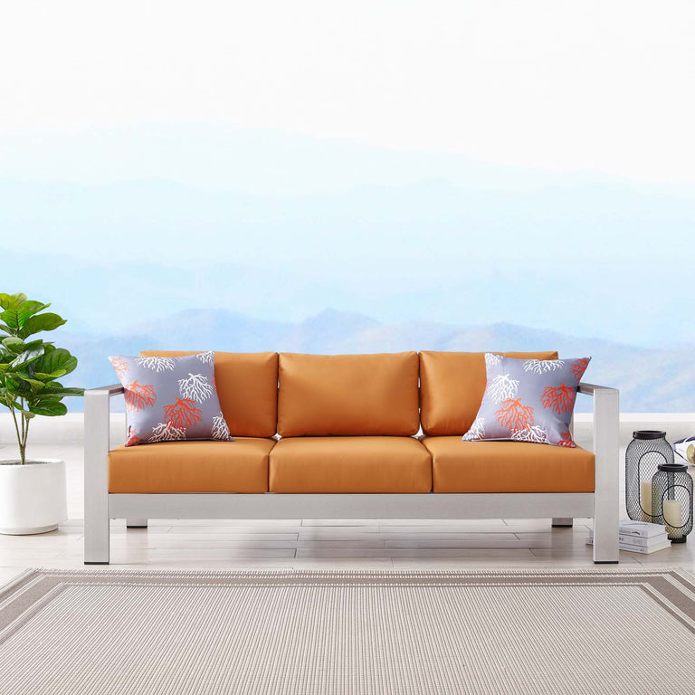 SHORE OUTDOOR PATIO ALUMINUM SOFA