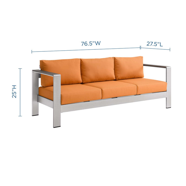 SHORE OUTDOOR PATIO ALUMINUM SOFA