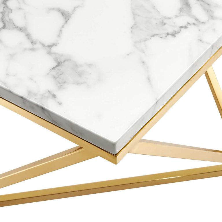 VERTEX GOLD METAL STAINLESS STEEL COFFEE TABLE | LIVING ROOM