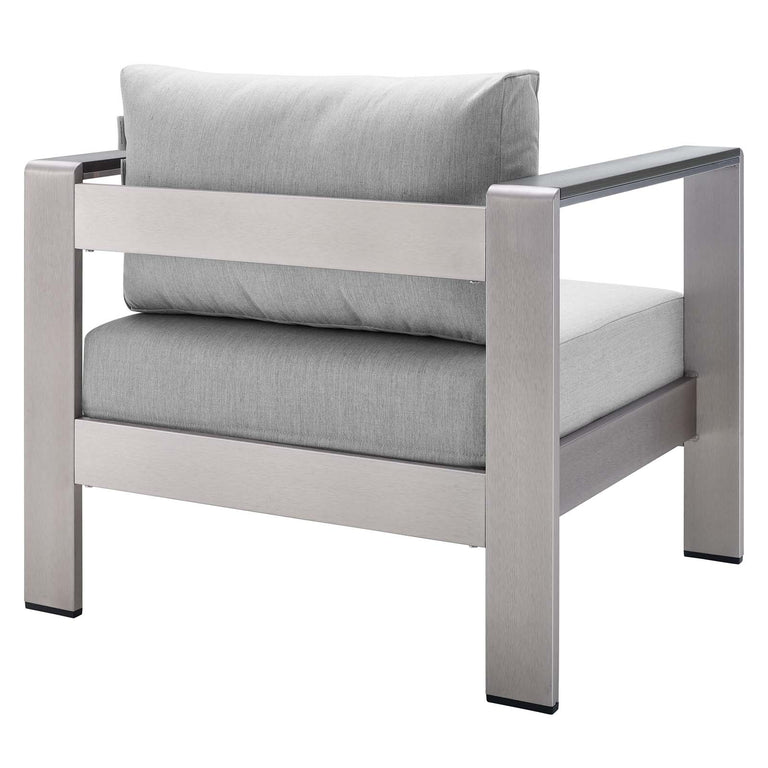 SHORE SUNBRELLA® FABRIC ALUMINUM OUTDOOR PATIO ARMCHAIR