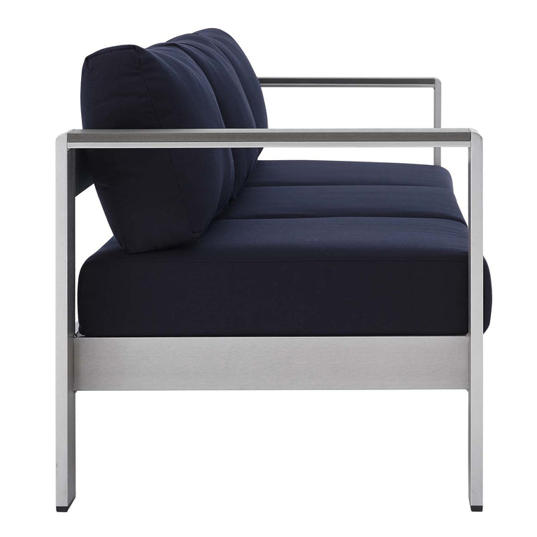 SHORE SUNBRELLA® FABRIC ALUMINUM OUTDOOR PATIO SOFA