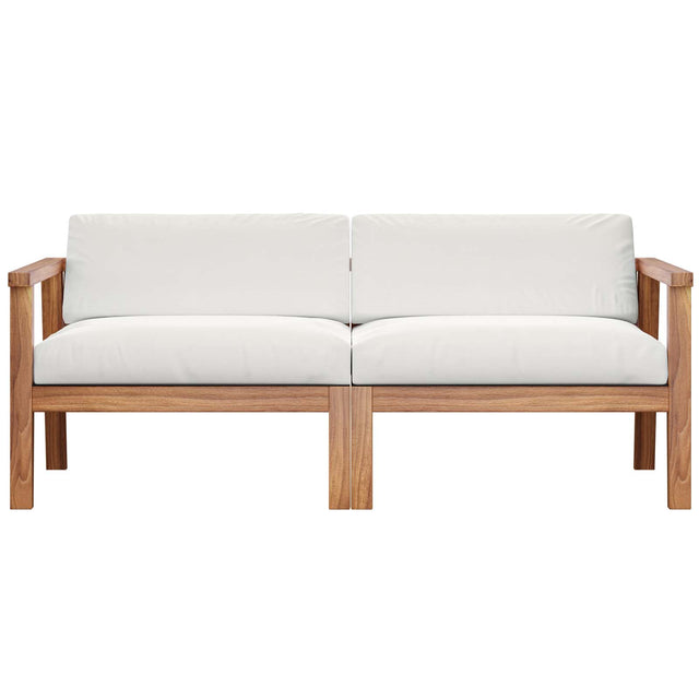 BAYPORT OUTDOOR PATIO TEAK WOOD 2-SEATER LOVESEAT