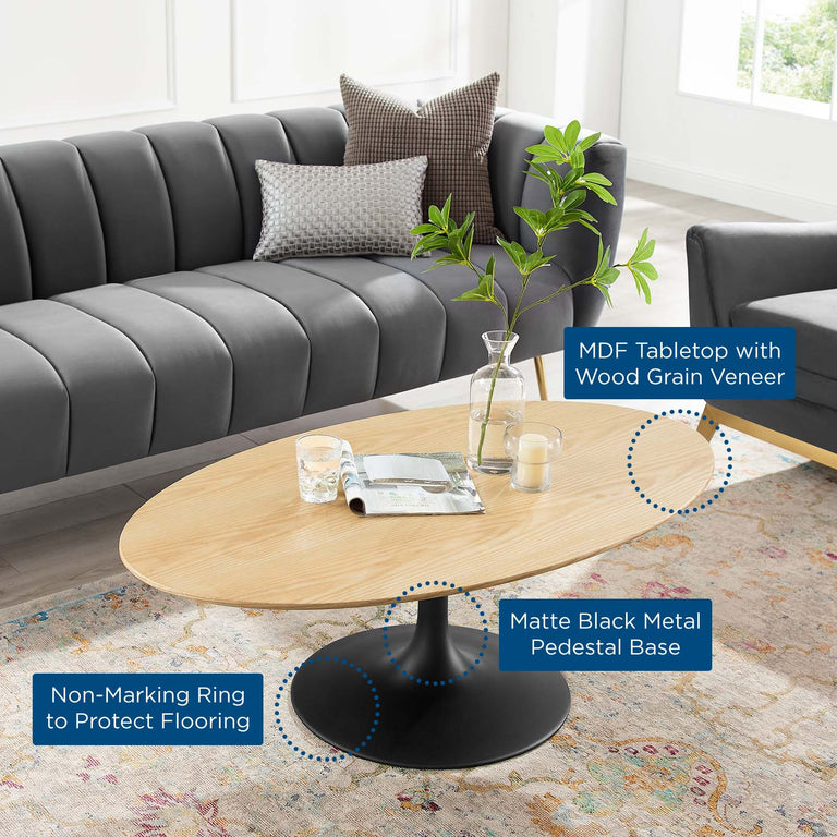 LIPPA WOOD OVAL COFFEE TABLE | LIVING ROOM