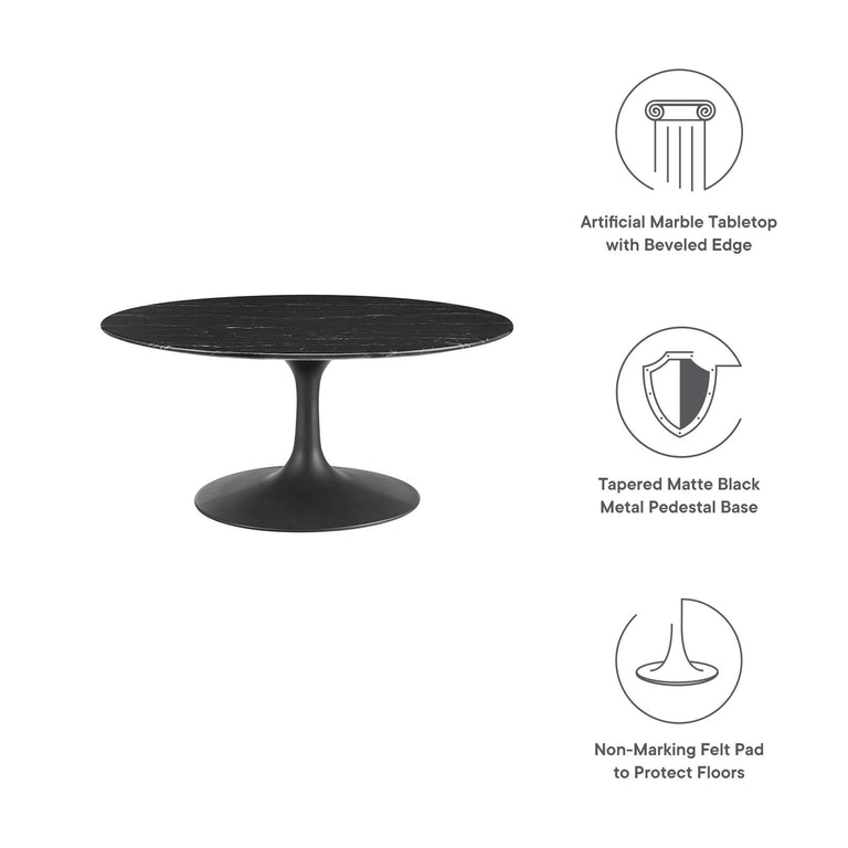 LIPPA ROUND FAUX MARBLE COFFEE TABLE | LIVING ROOM