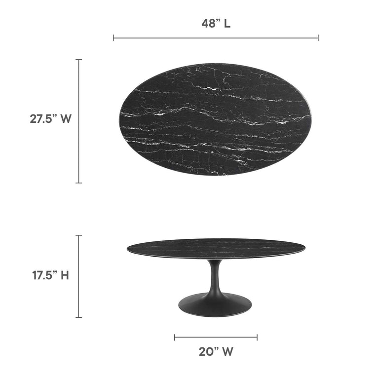LIPPA OVAL FAUX MARBLE COFFEE TABLE | LIVING ROOM