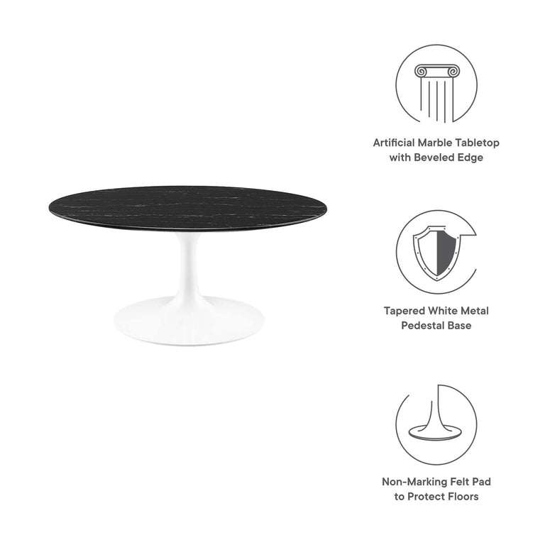 LIPPA ROUND FAUX MARBLE COFFEE TABLE | LIVING ROOM