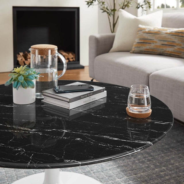 LIPPA ROUND FAUX MARBLE COFFEE TABLE | LIVING ROOM