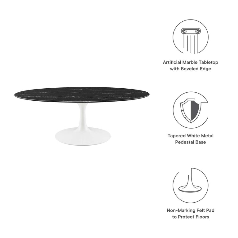 LIPPA OVAL FAUX MARBLE COFFEE TABLE | LIVING ROOM