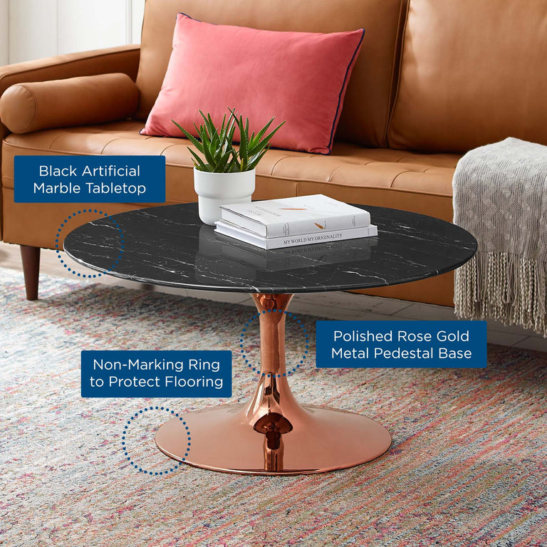 LIPPA ROUND FAUX MARBLE COFFEE TABLE | LIVING ROOM