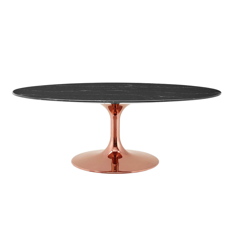 LIPPA OVAL FAUX MARBLE COFFEE TABLE | LIVING ROOM