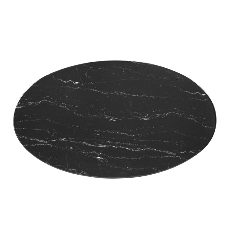 LIPPA OVAL FAUX MARBLE COFFEE TABLE | LIVING ROOM