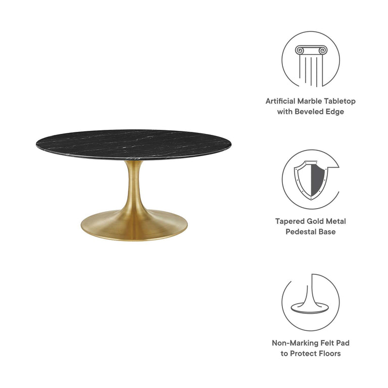 LIPPA ROUND FAUX MARBLE COFFEE TABLE | LIVING ROOM
