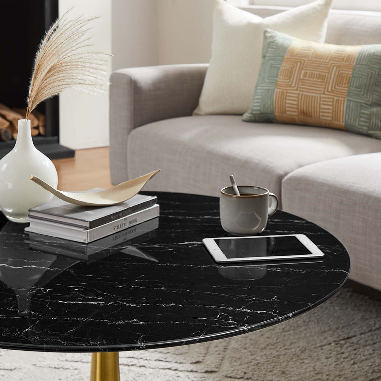 LIPPA ROUND FAUX MARBLE COFFEE TABLE | LIVING ROOM
