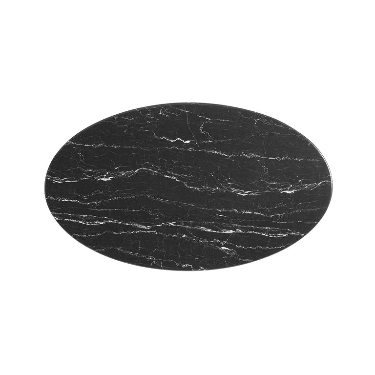 LIPPA OVAL FAUX MARBLE COFFEE TABLE | LIVING ROOM