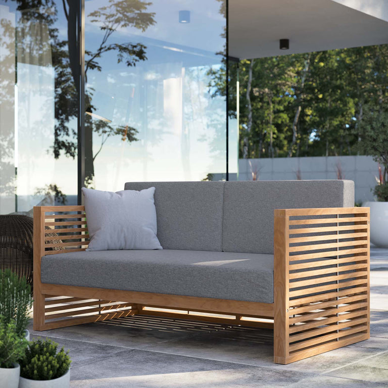 CARLSBAD TEAK WOOD OUTDOOR PATIO LOVESEAT