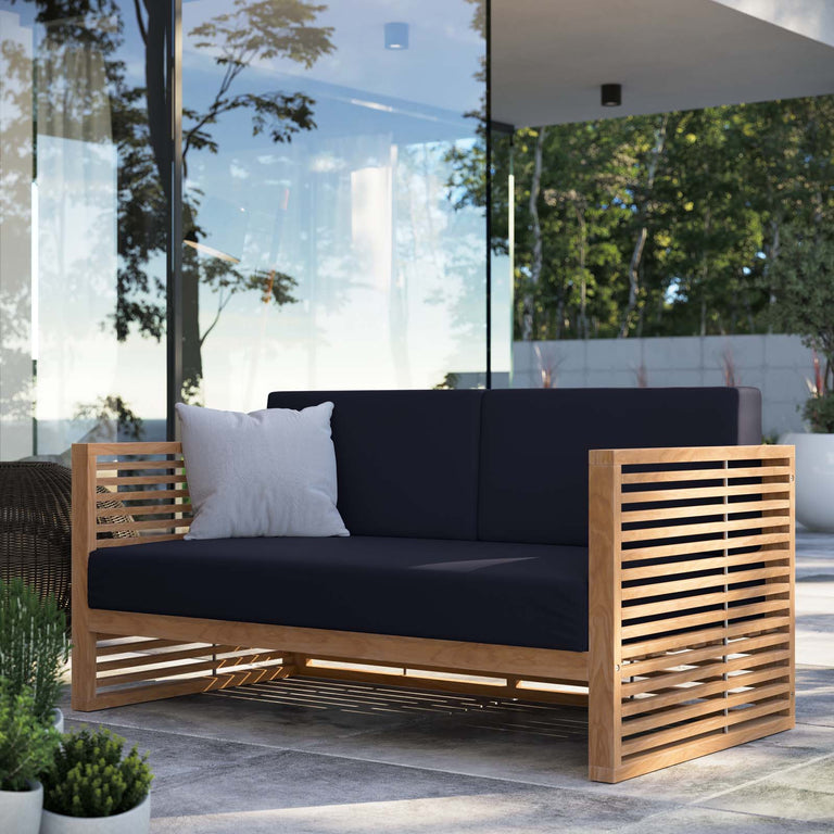 CARLSBAD TEAK WOOD OUTDOOR PATIO LOVESEAT