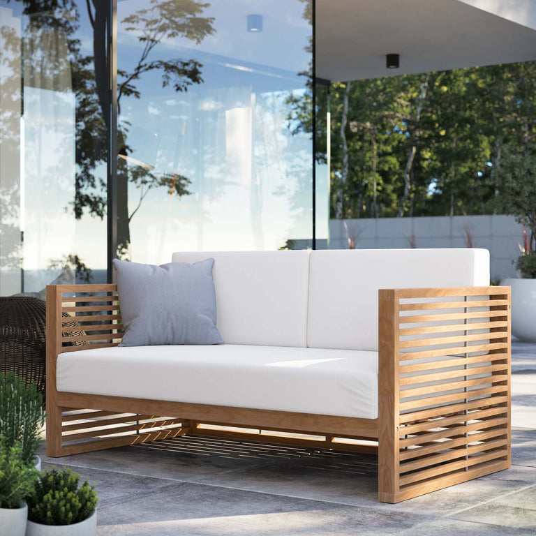 CARLSBAD TEAK WOOD OUTDOOR PATIO LOVESEAT