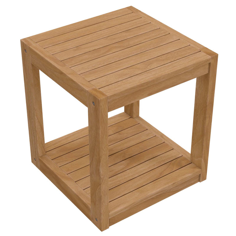 CARLSBAD TEAK WOOD OUTDOOR PATIO SIDE TABLE