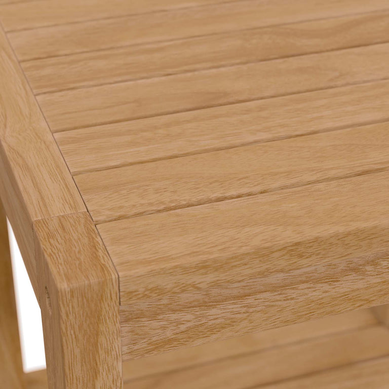 CARLSBAD TEAK WOOD OUTDOOR PATIO SIDE TABLE