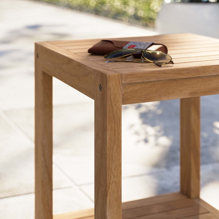 CARLSBAD TEAK WOOD OUTDOOR PATIO SIDE TABLE