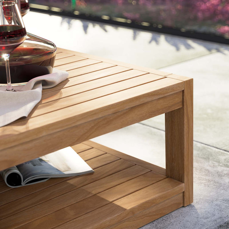 CARLSBAD TEAK WOOD OUTDOOR PATIO COFFEE TABLE