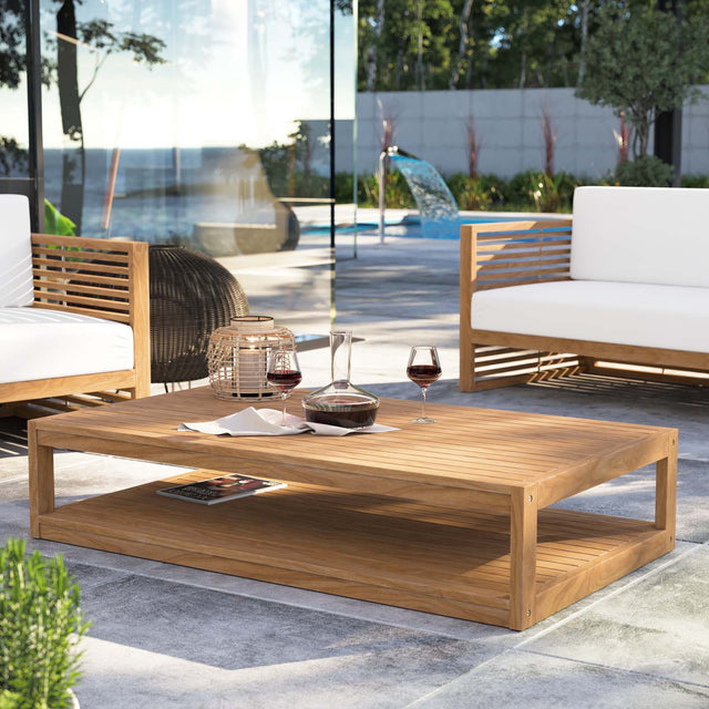 CARLSBAD TEAK WOOD OUTDOOR PATIO COFFEE TABLE