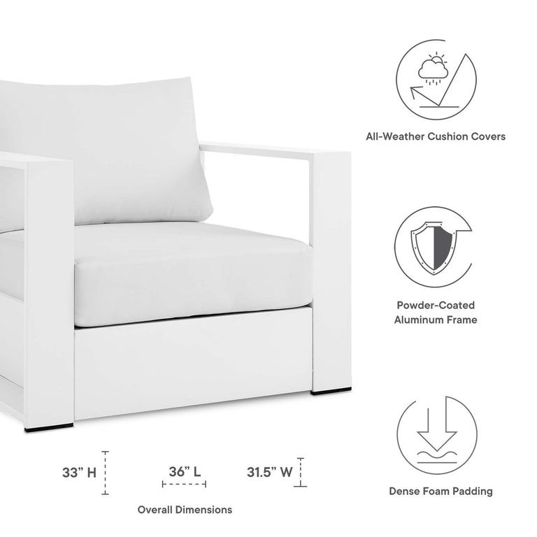 TAHOE OUTDOOR PATIO POWDER-COATED ALUMINUM ARMCHAIR