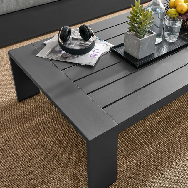 TAHOE OUTDOOR PATIO POWDER-COATED ALUMINUM COFFEE TABLE