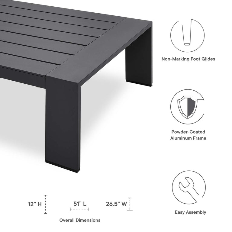 TAHOE OUTDOOR PATIO POWDER-COATED ALUMINUM COFFEE TABLE