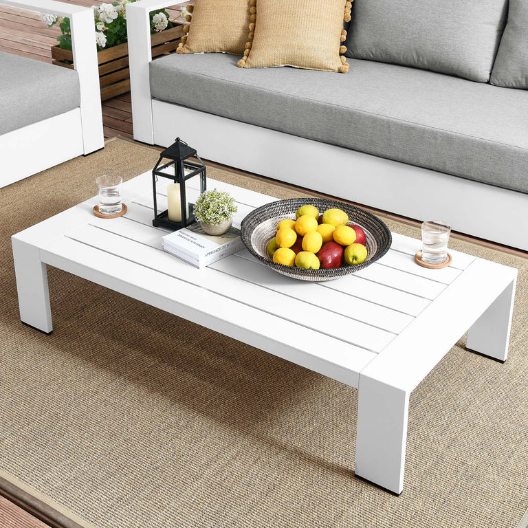 TAHOE OUTDOOR PATIO POWDER-COATED ALUMINUM COFFEE TABLE