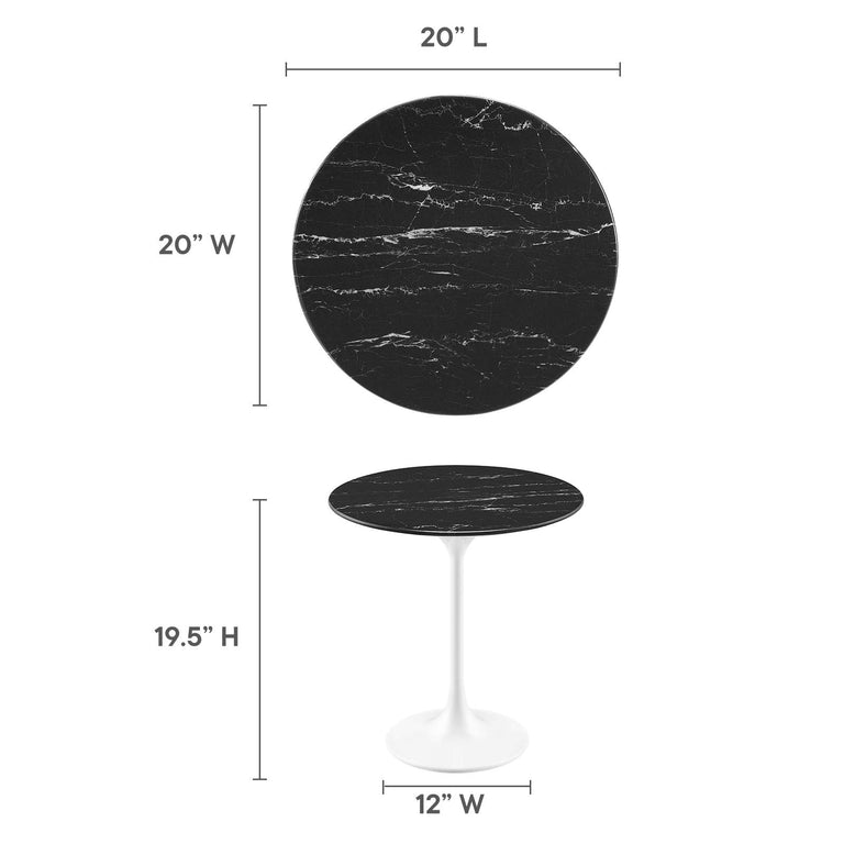 LIPPA ROUND FAUX MARBLE SIDE TABLE | LIVING ROOM
