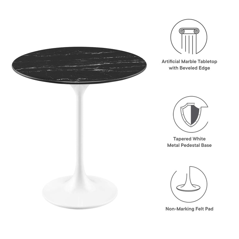 LIPPA ROUND FAUX MARBLE SIDE TABLE | LIVING ROOM