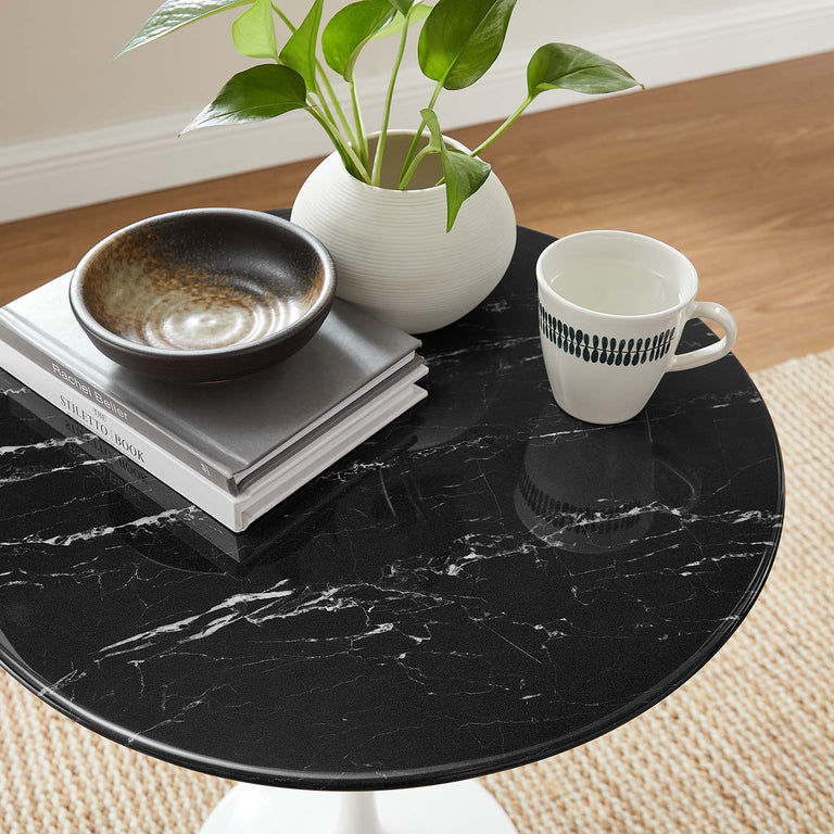 LIPPA ROUND FAUX MARBLE SIDE TABLE | LIVING ROOM