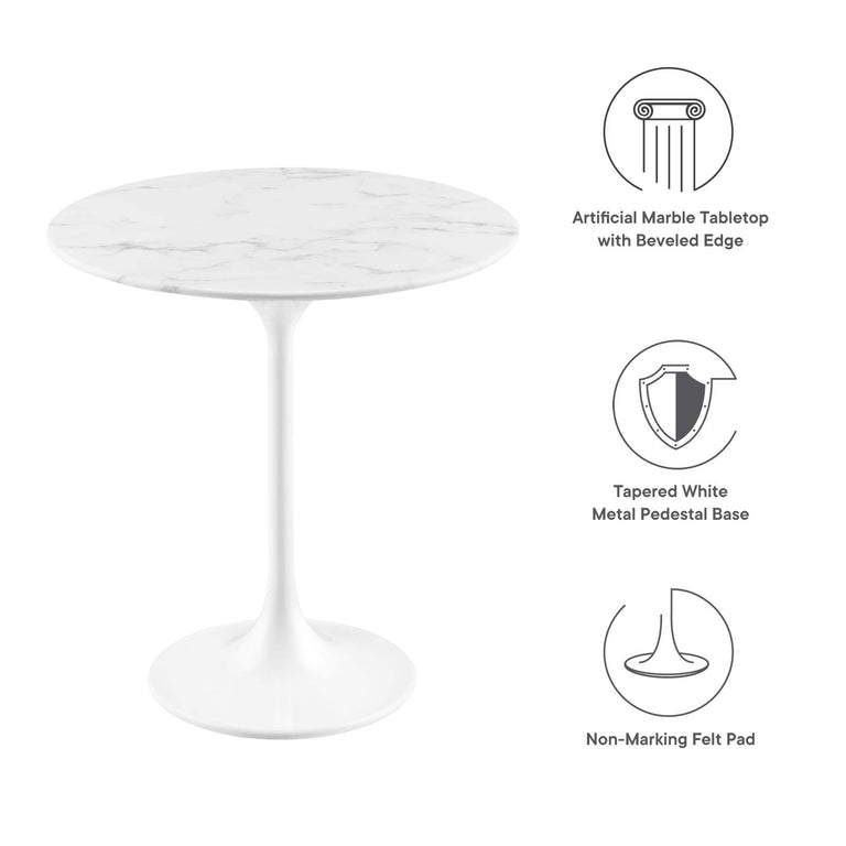 LIPPA ROUND FAUX MARBLE SIDE TABLE | LIVING ROOM