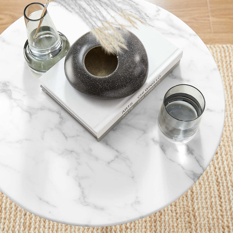 LIPPA ROUND FAUX MARBLE SIDE TABLE | LIVING ROOM
